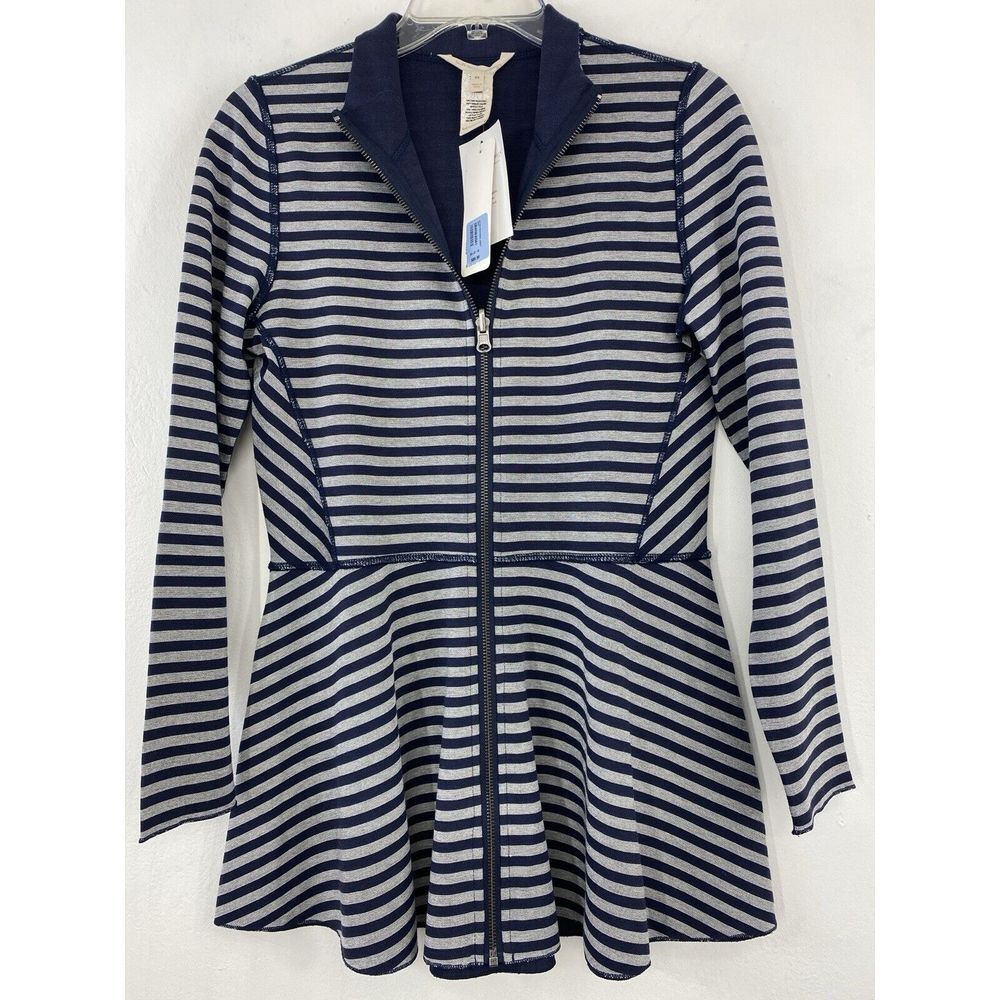 Soft‎ Surroundings Althea Reversible Jacket Woman's XS Full Zip Navy / Gray NWT